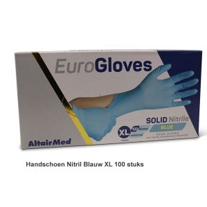 Handschoen Euro Gloves Solid Nitril Blauw 100-st XL