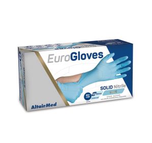 Handschoen Euro Gloves Solid Nitril Blauw 100-st S