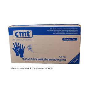 Handschoen Nitril 4.0 mµ blauw 100st XL