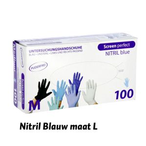 Handschoen ScreenPerfect Nitril blauw maat L