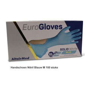 Handschoen Euro Gloves Solid Nitril Blauw 100-st M