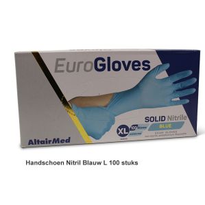 Handschoen Euro Gloves Solid Nitril Blauw 100-st L