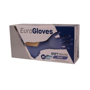 Handschoen Soft Nitril Poedervrij Blauw 100st M